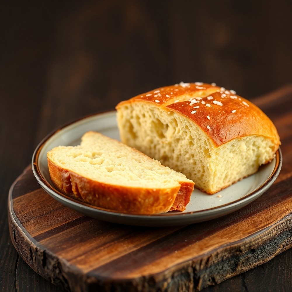 Freshly baked Crockpot Bread with a crispy crust