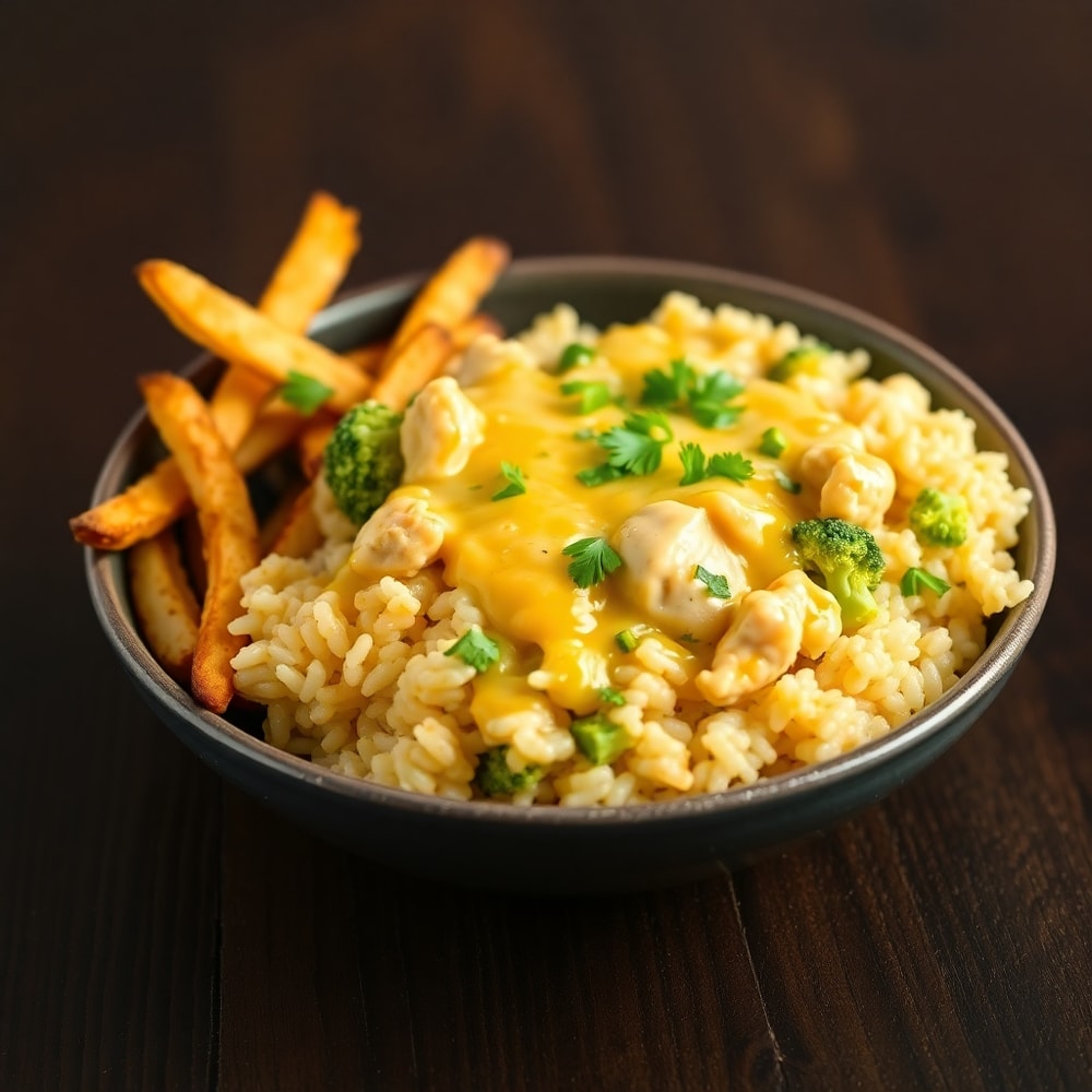 Crockpot Cheesy Chicken Broccoli Rice Final Dish