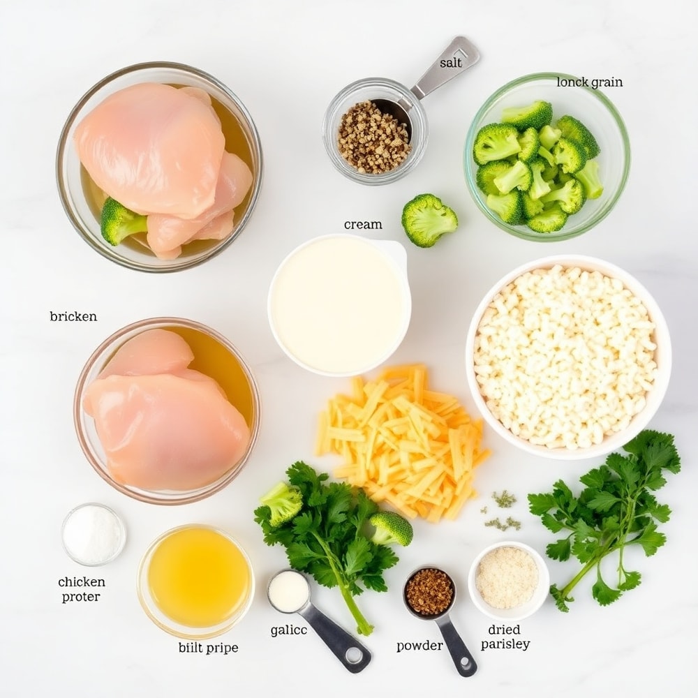 Crockpot Cheesy Chicken Broccoli Rice Ingredients