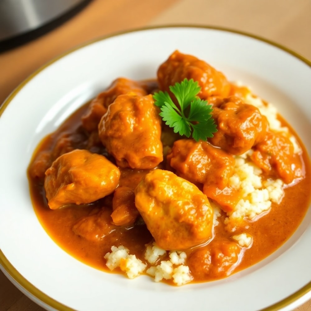 Crockpot Chicken Tikka Masala Served