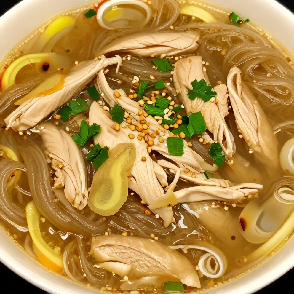 Ginger Scallion Chicken Noodle Soup