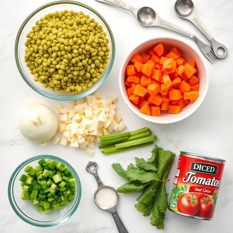 Lentil and Vegetable Soup Ingredients