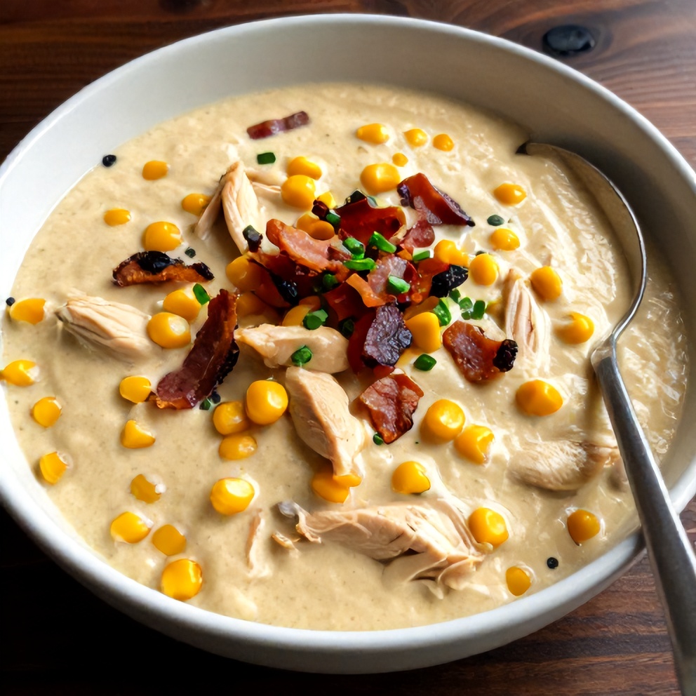 Chicken Corn Chowder with Crispy Bacon