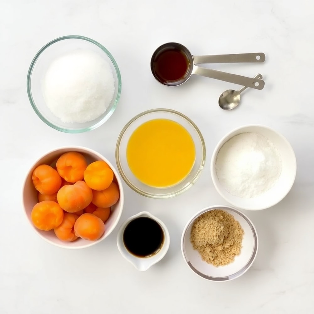 Raw apricots, sugar, lemon juice, vanilla, ginger, and a jar