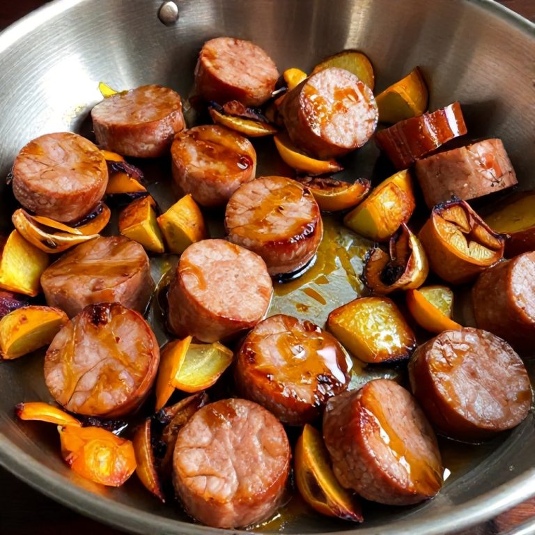 easy honey garlic kielbasa and veggies