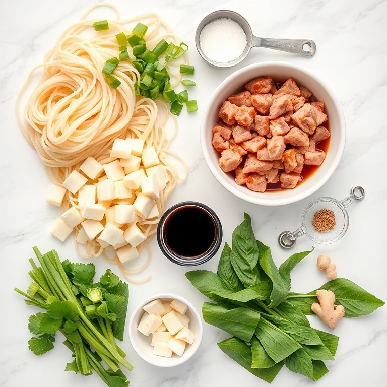 Ingredients for Hot and Sour Noodle Soup