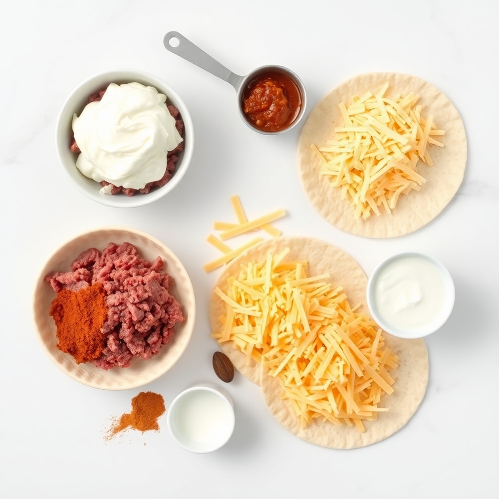 Ingredients for Keto Beef Crunchwraps