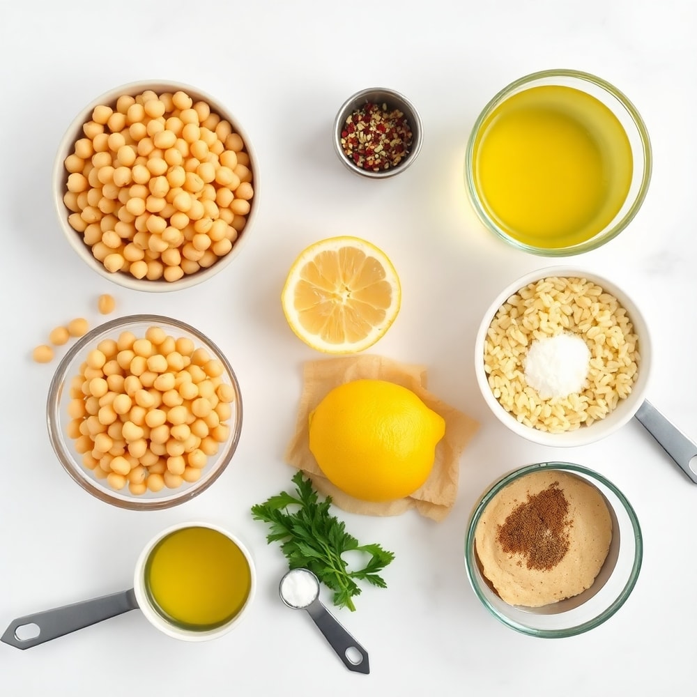 Raw ingredients for Lemon Chickpea Orzo Soup