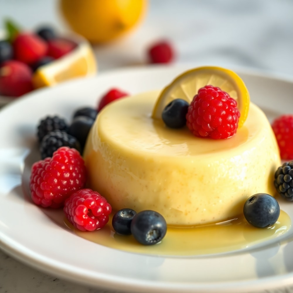 Lemon Curd Chia Pudding with fresh berries