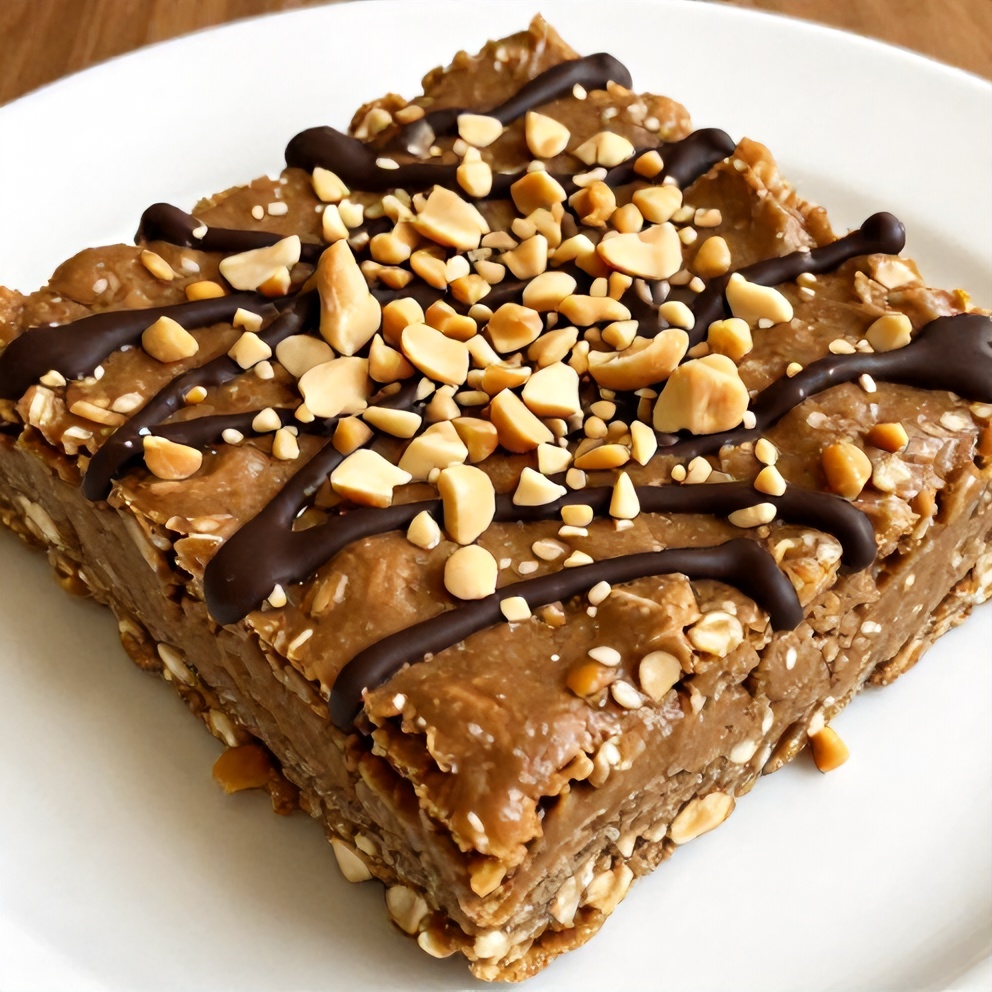No-bake peanut butter oat bars ready to serve