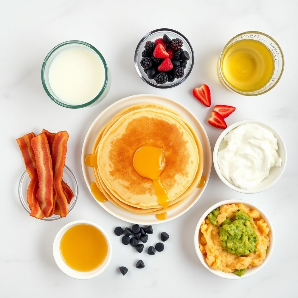 Pancake Tacos Ingredients on a Marble Counter