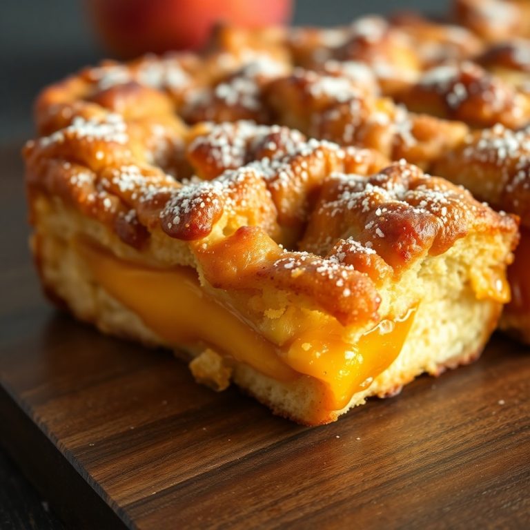 Easy Peach Cobbler French Toast Bake