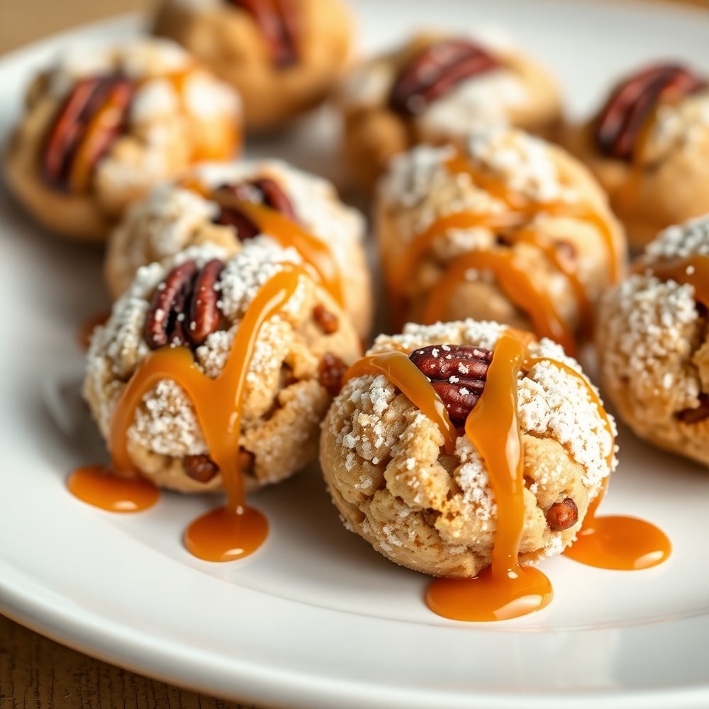 Pecan Crunch Bites on a white plate