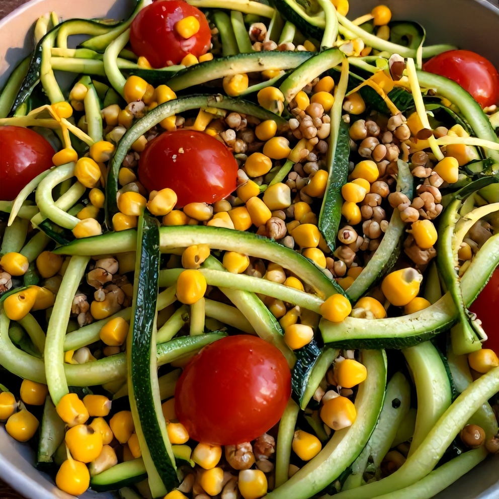 easy pesto zucchini corn quinoa salad
