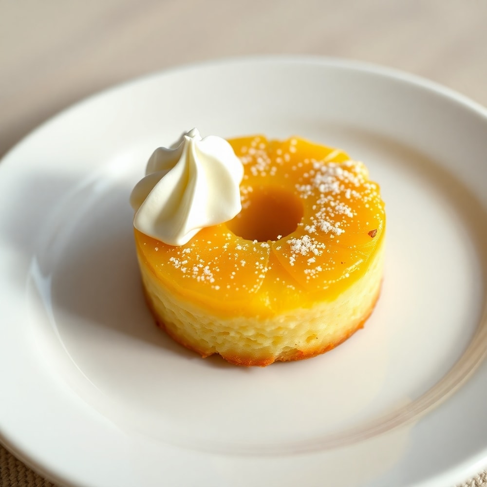 Plated Pineapple Mascarpone Upside-Down Mini Cake