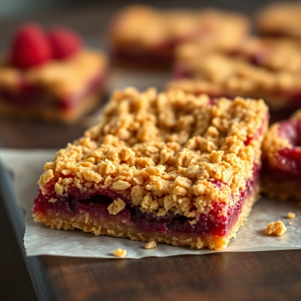 Raspberry Oatmeal Crumble Bars