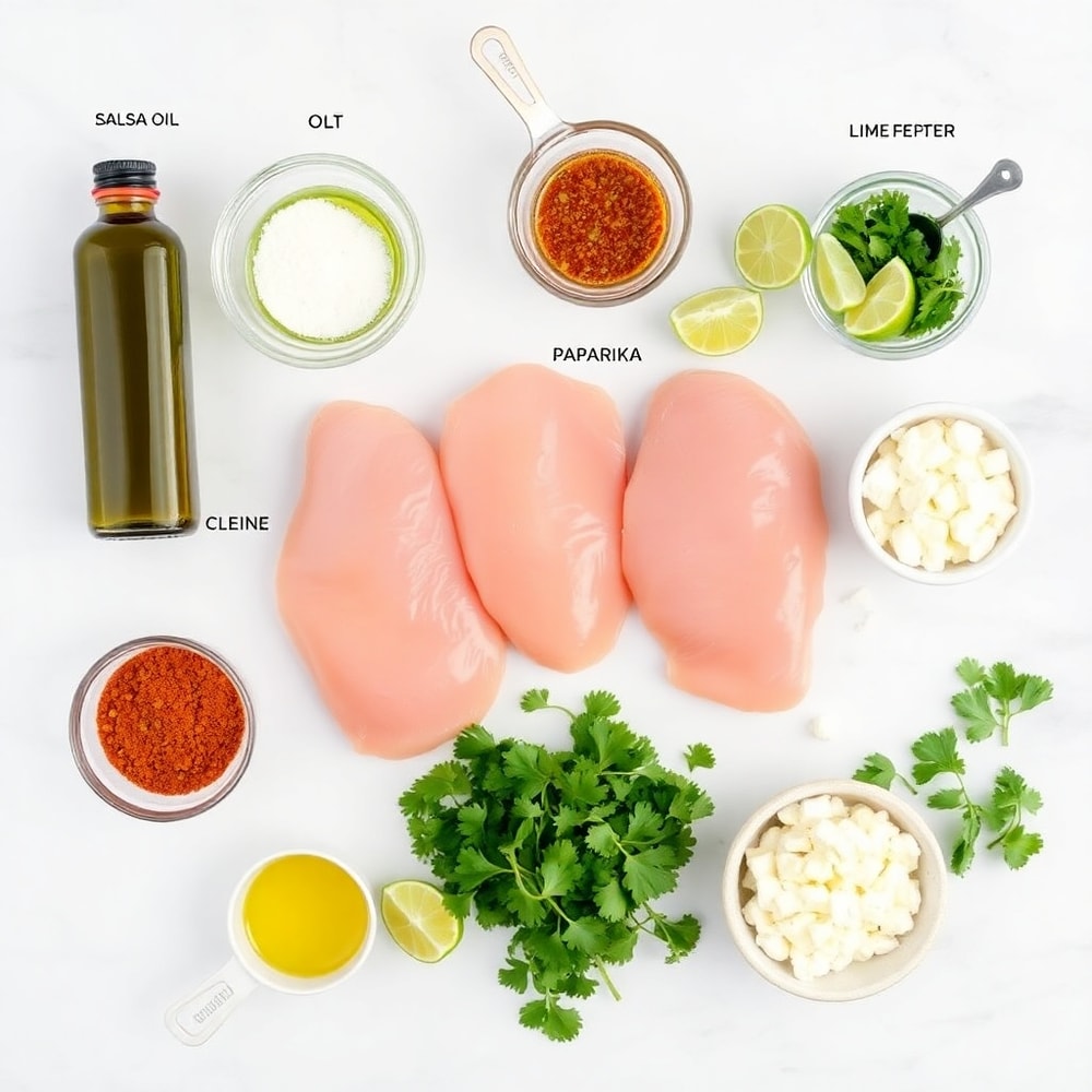 Raw ingredients for Salsa Verde Chicken