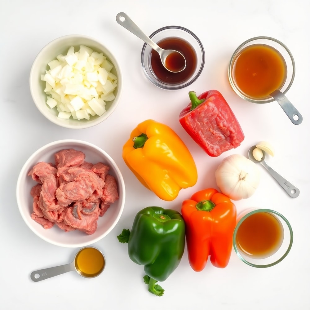 Raw Ingredients for Beef and Pepper Stew