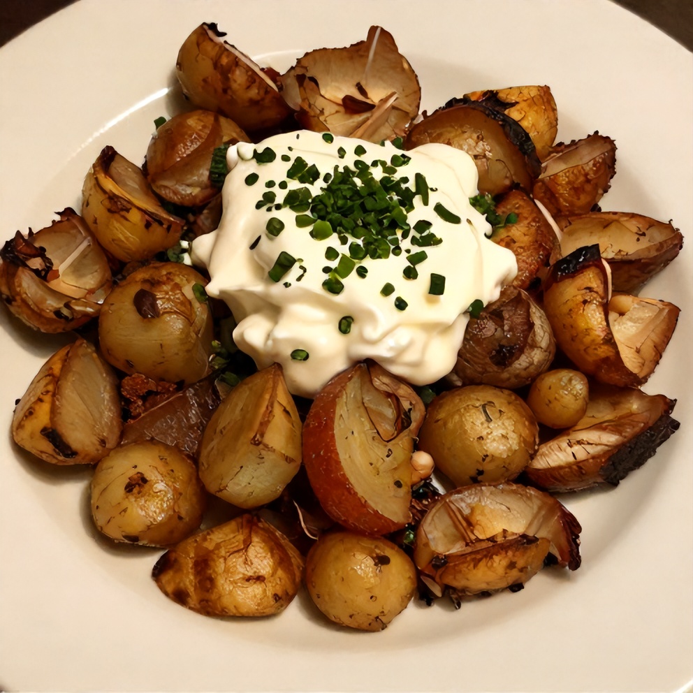 Finished Cowboy Potato Casserole on a Plate
