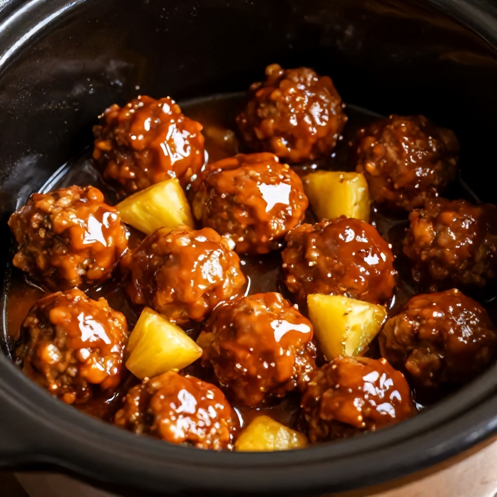 Easy Slow Cooker Sweet and Sour Meatballs