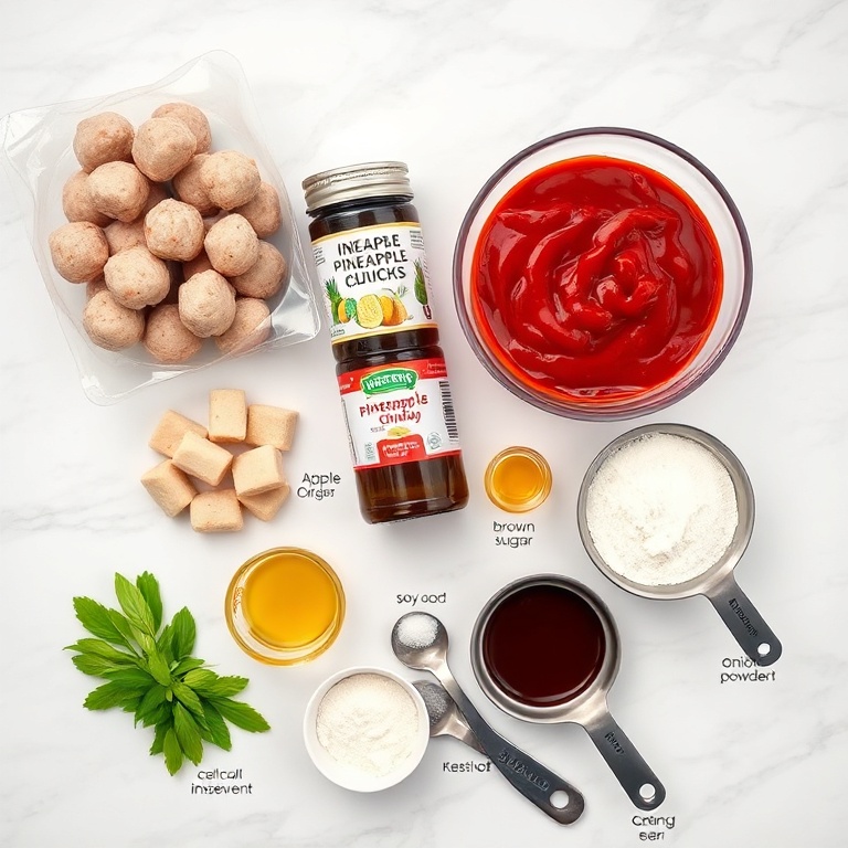 Ingredients for Sweet and Sour Meatballs