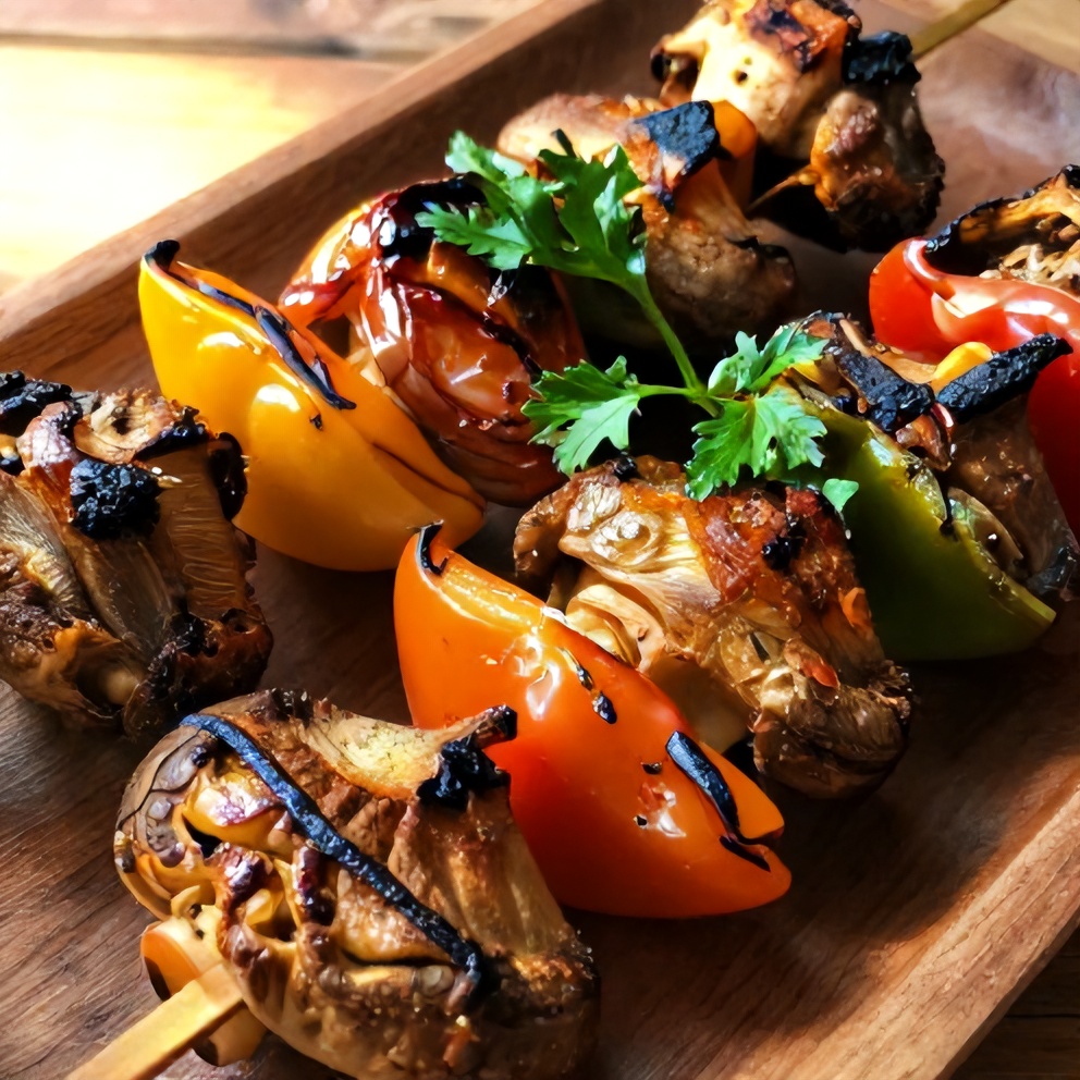 Easy Smoky Grilled Mushroom Skewers