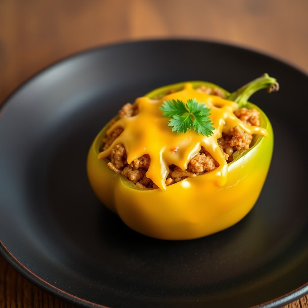 Plated serving of Easy Stuffed Bell Peppers