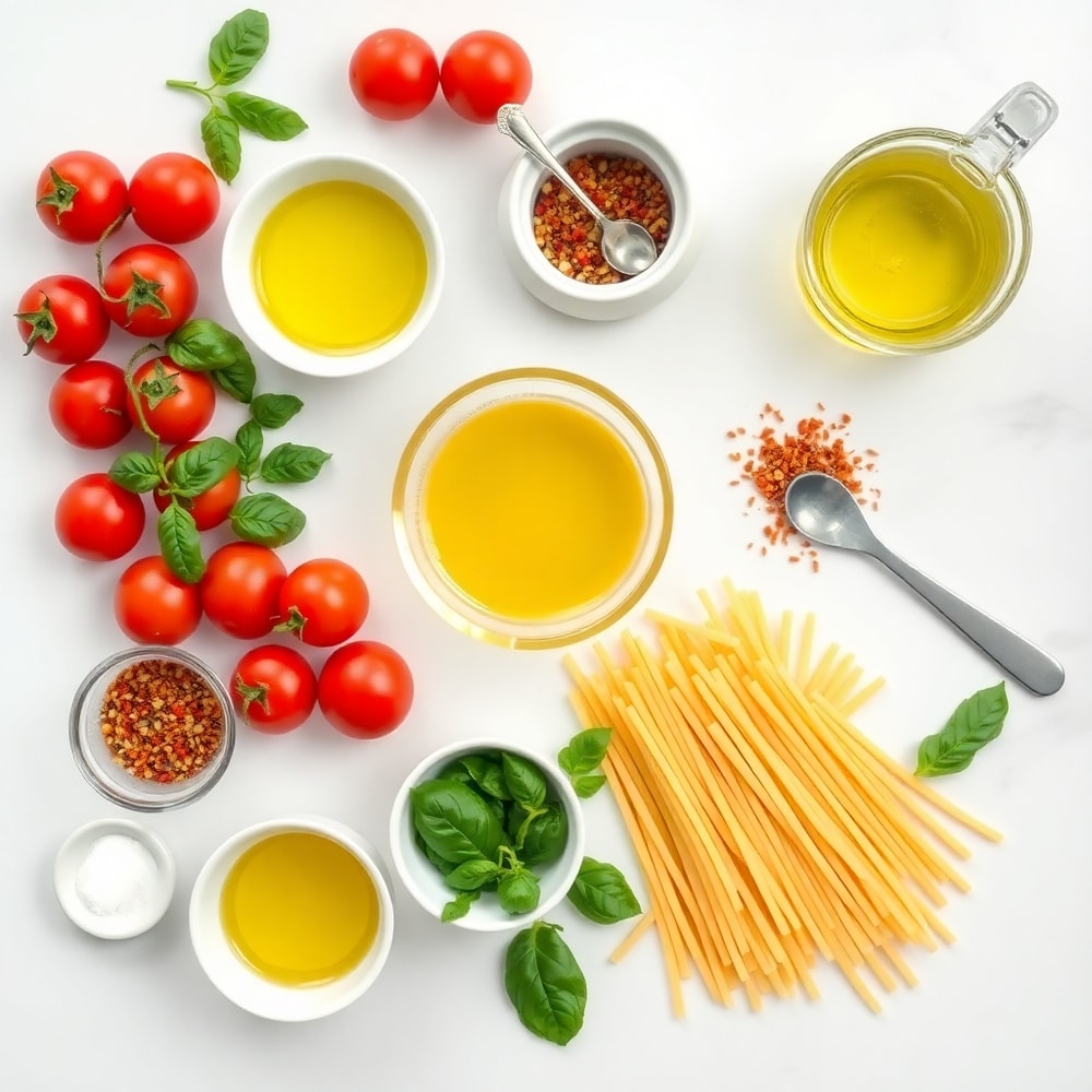 Raw Ingredients for Easy Summer Pasta
