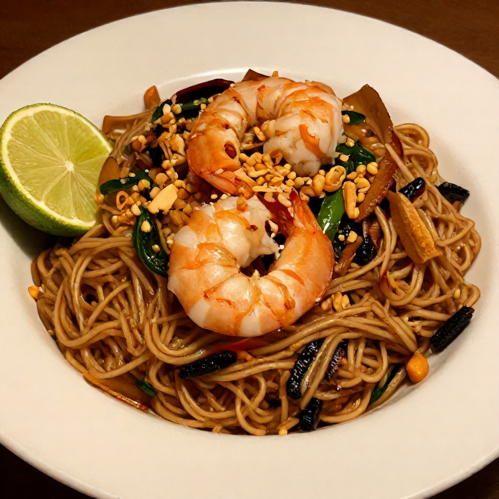 Plated Thai Drunken Noodles