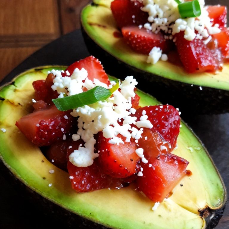 Fresh Strawberry Salsa Stuffed Avocados