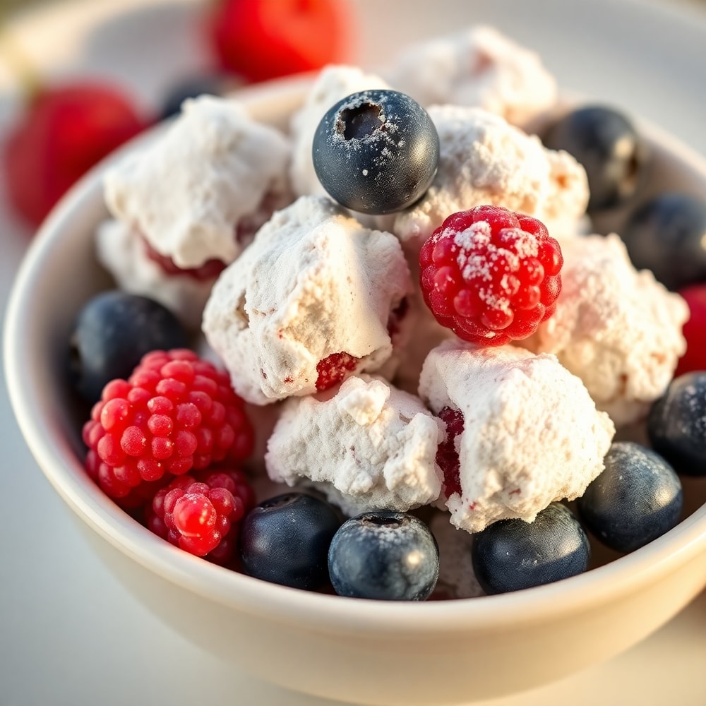 Frozen Blueberry Greek Yogurt Clusters served in a bowl