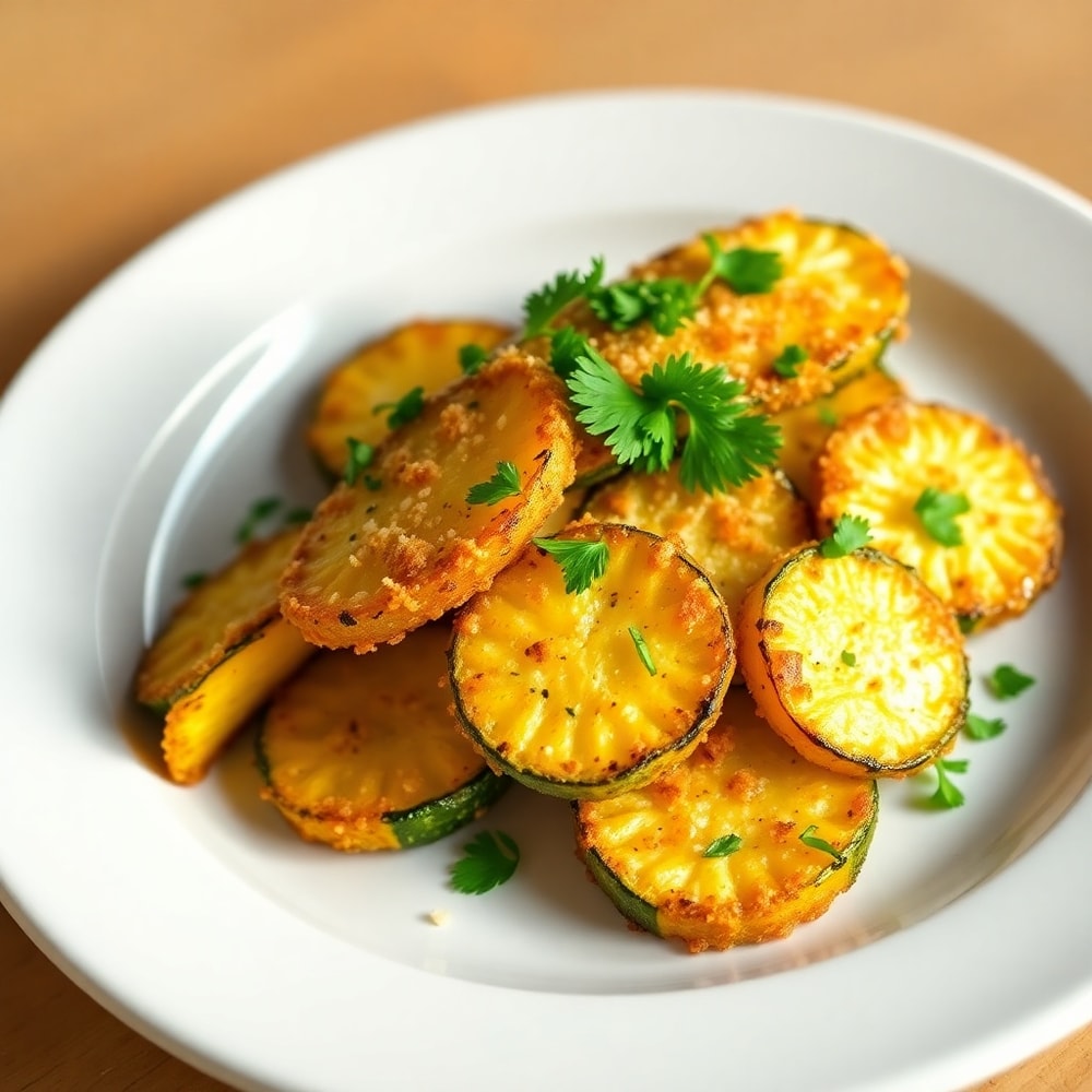 Plated Garlic Parmesan Roasted Zucchini