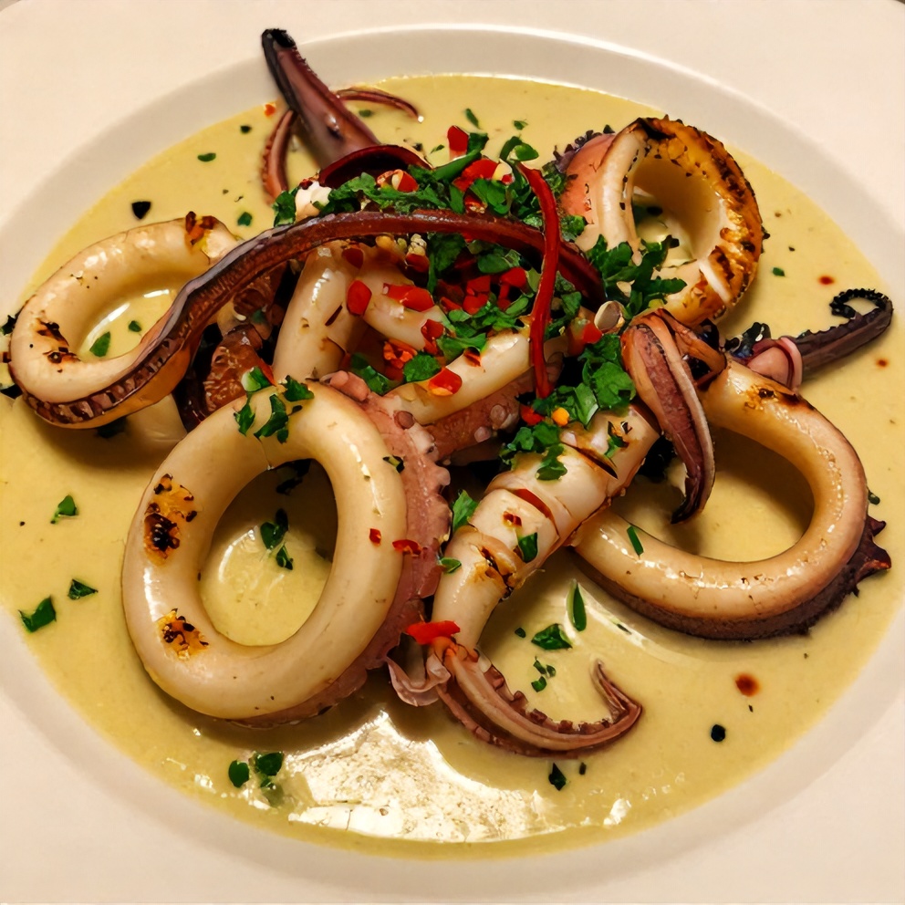 Grilled Squid with Ladolemono