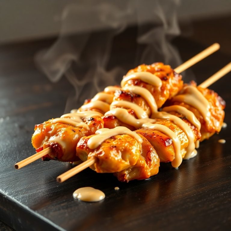 grilled thai coconut chicken skewers