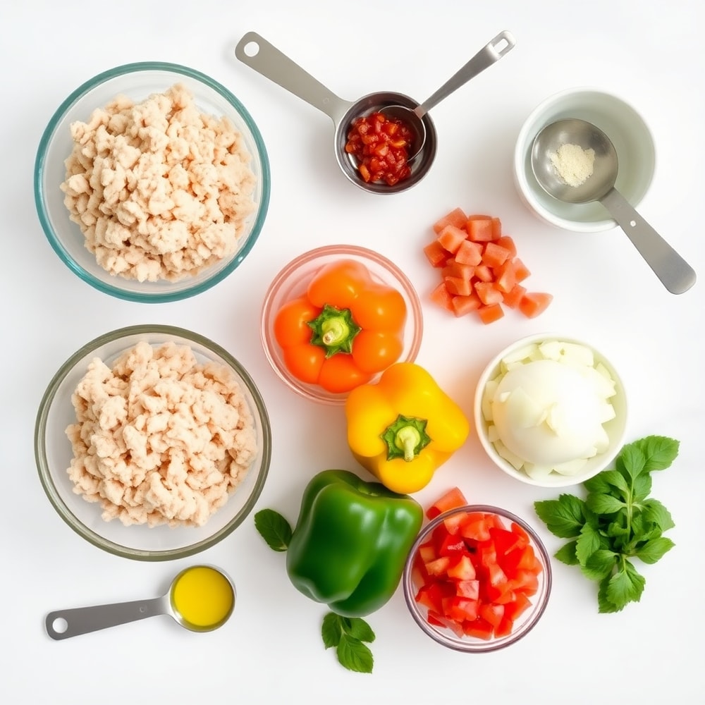 Raw Ingredients for High Protein Stuffed Pepper Soup
