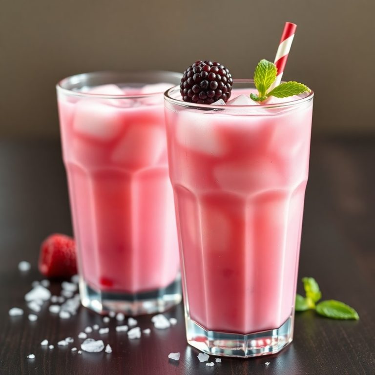 homemade blackberry coconut pink drink