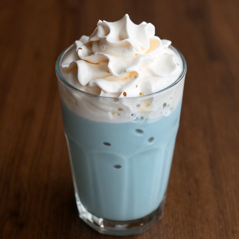 Iced Blue Tea Latte with Vanilla Cold Foam