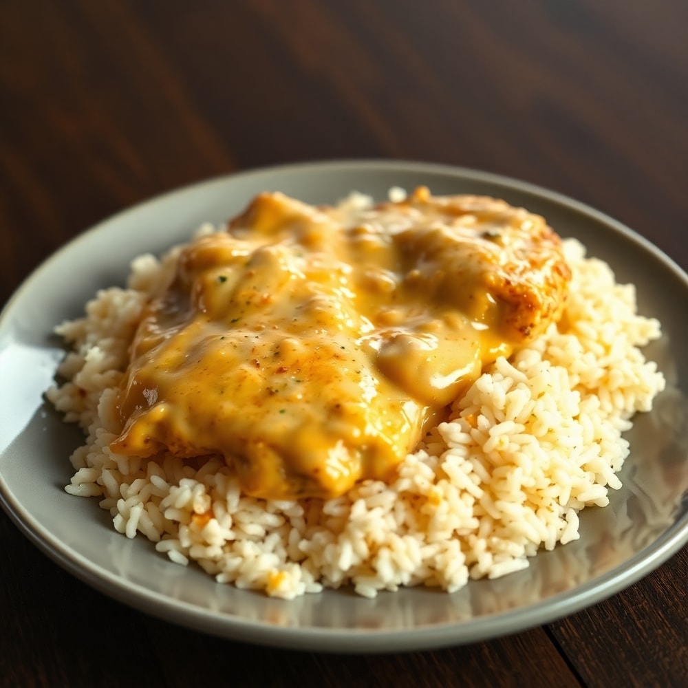 smothered chicken and rice