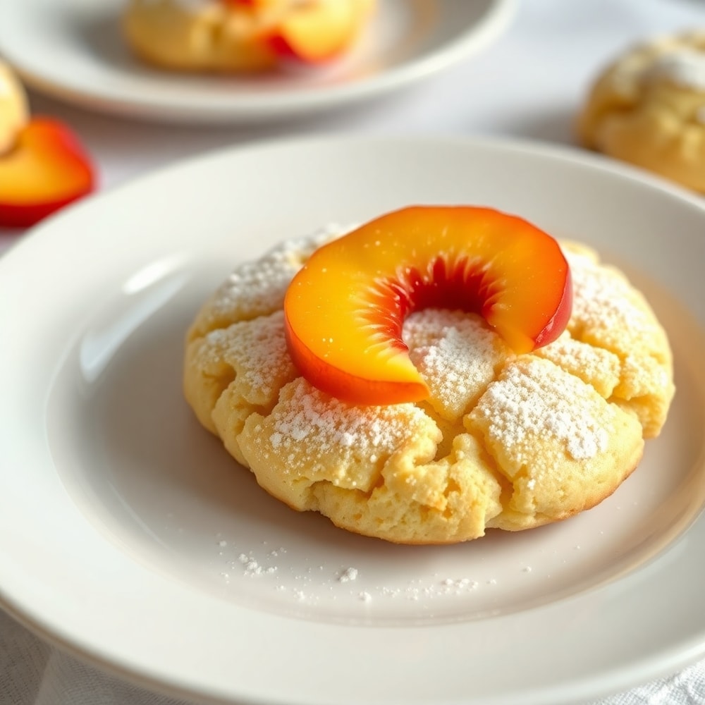 Italian Peach Summer Cookies on a white plate