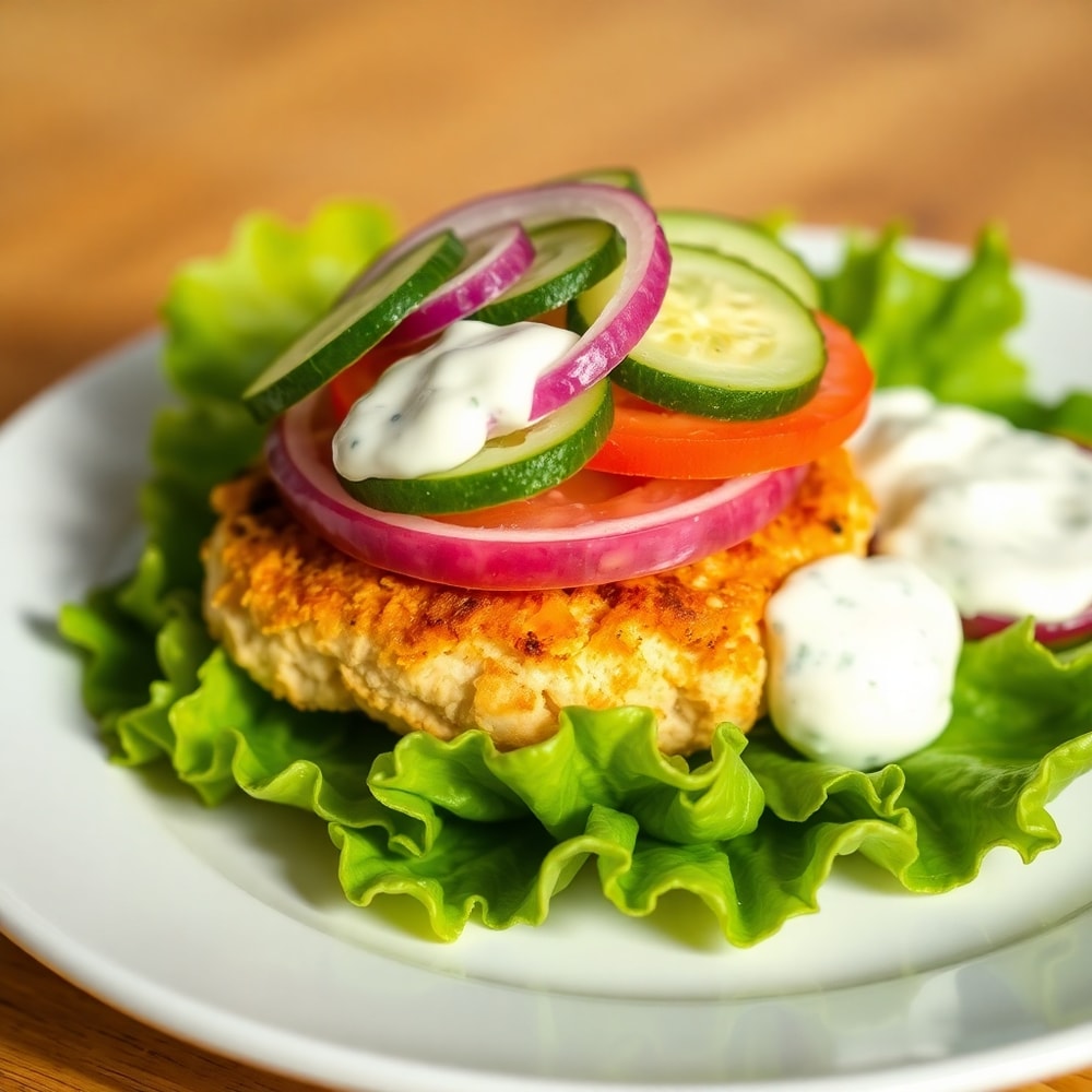 Greek Chicken Burgers with Tzatziki Sauce