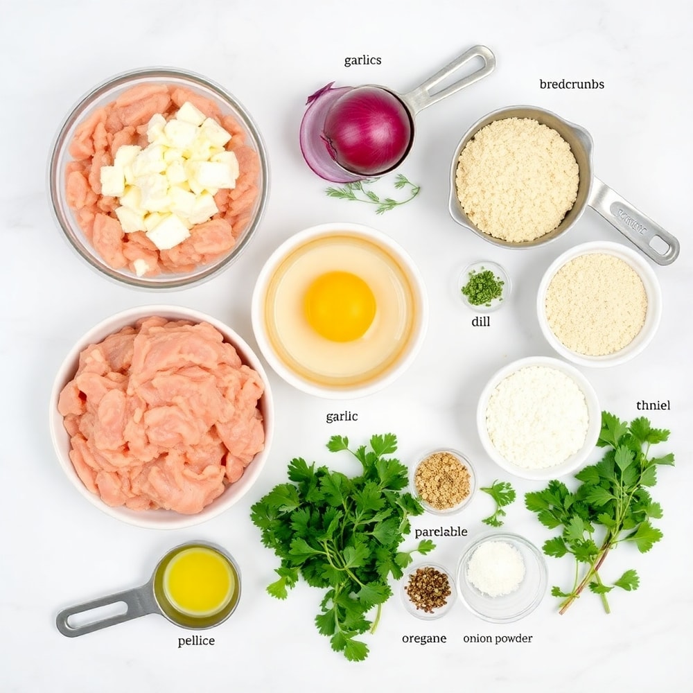 Greek Chicken Burgers Ingredients