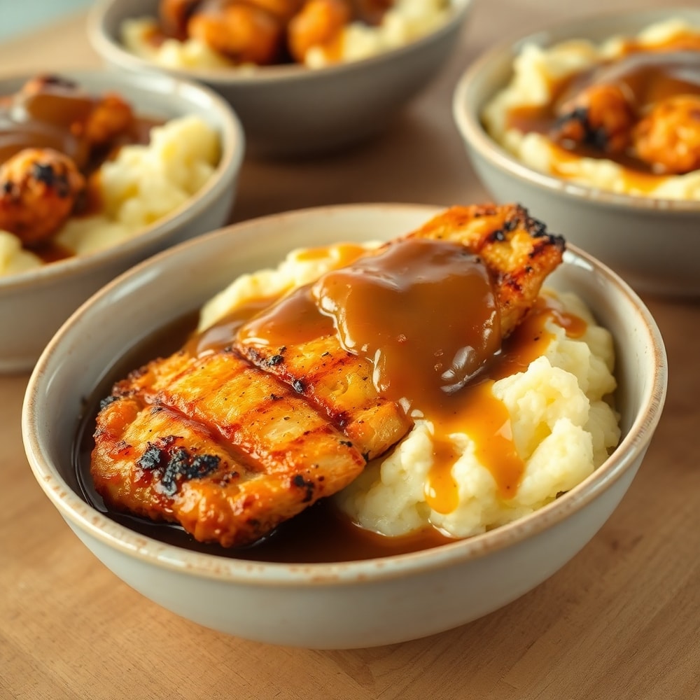 Juicy Grilled Chicken Mashed Potato Bowls