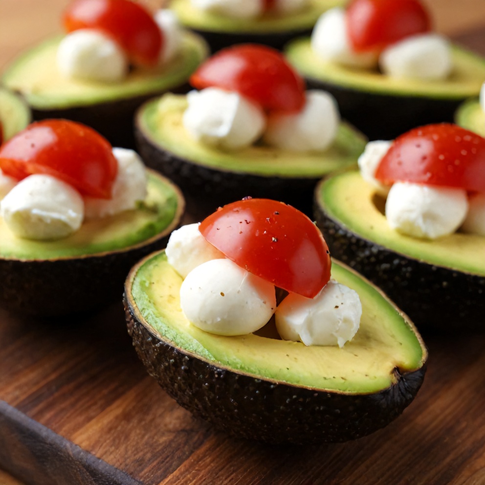keto caprese avocado bites