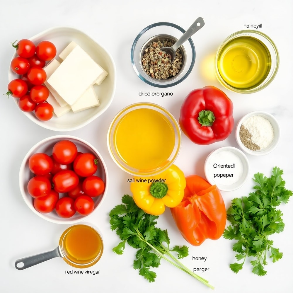 Raw ingredients for Halloumi Skewers