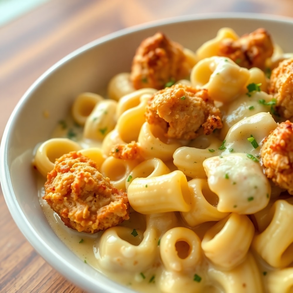 Mozzarella Garlic Butter Chicken Bowties