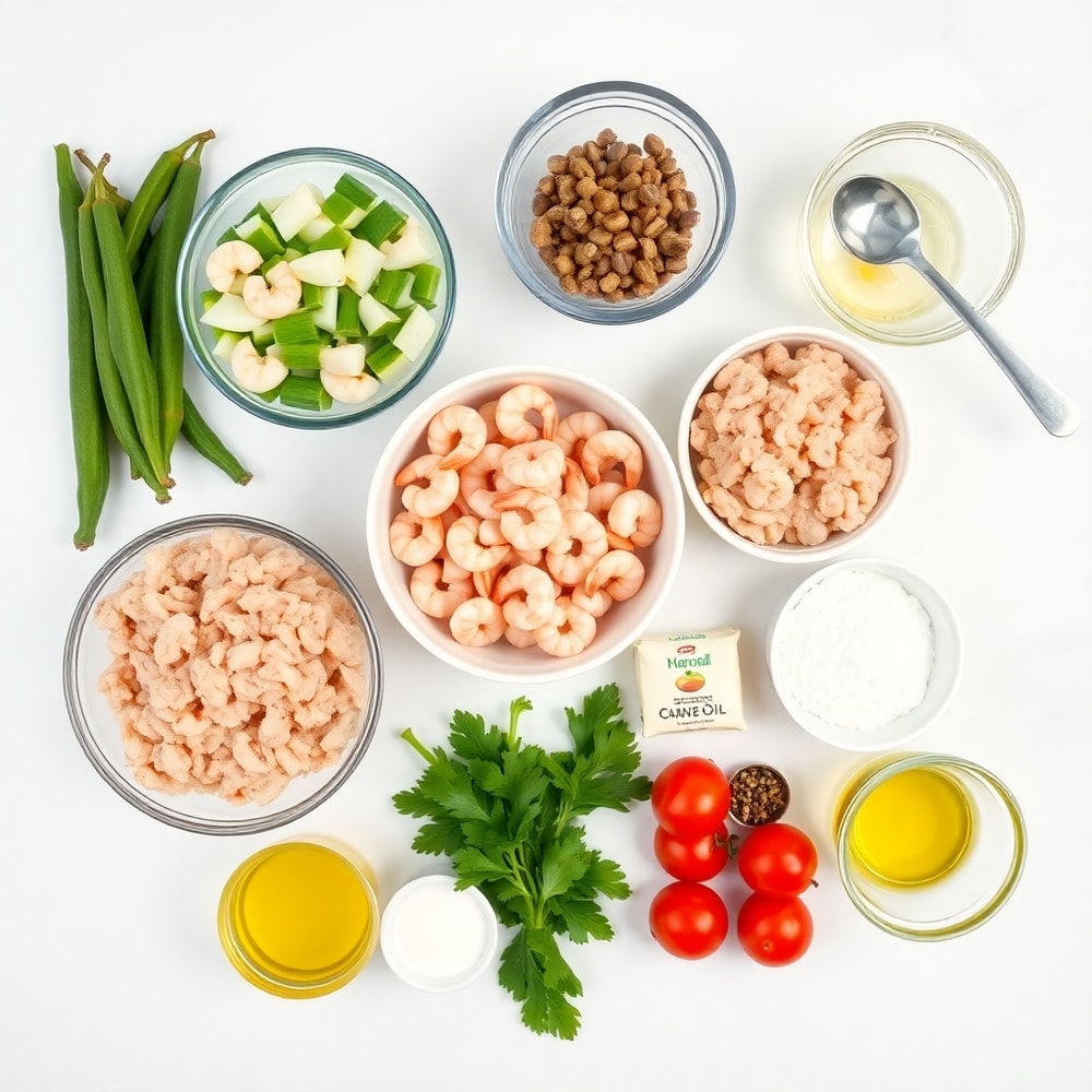 Raw Ingredients for Nigerian Okra Soup