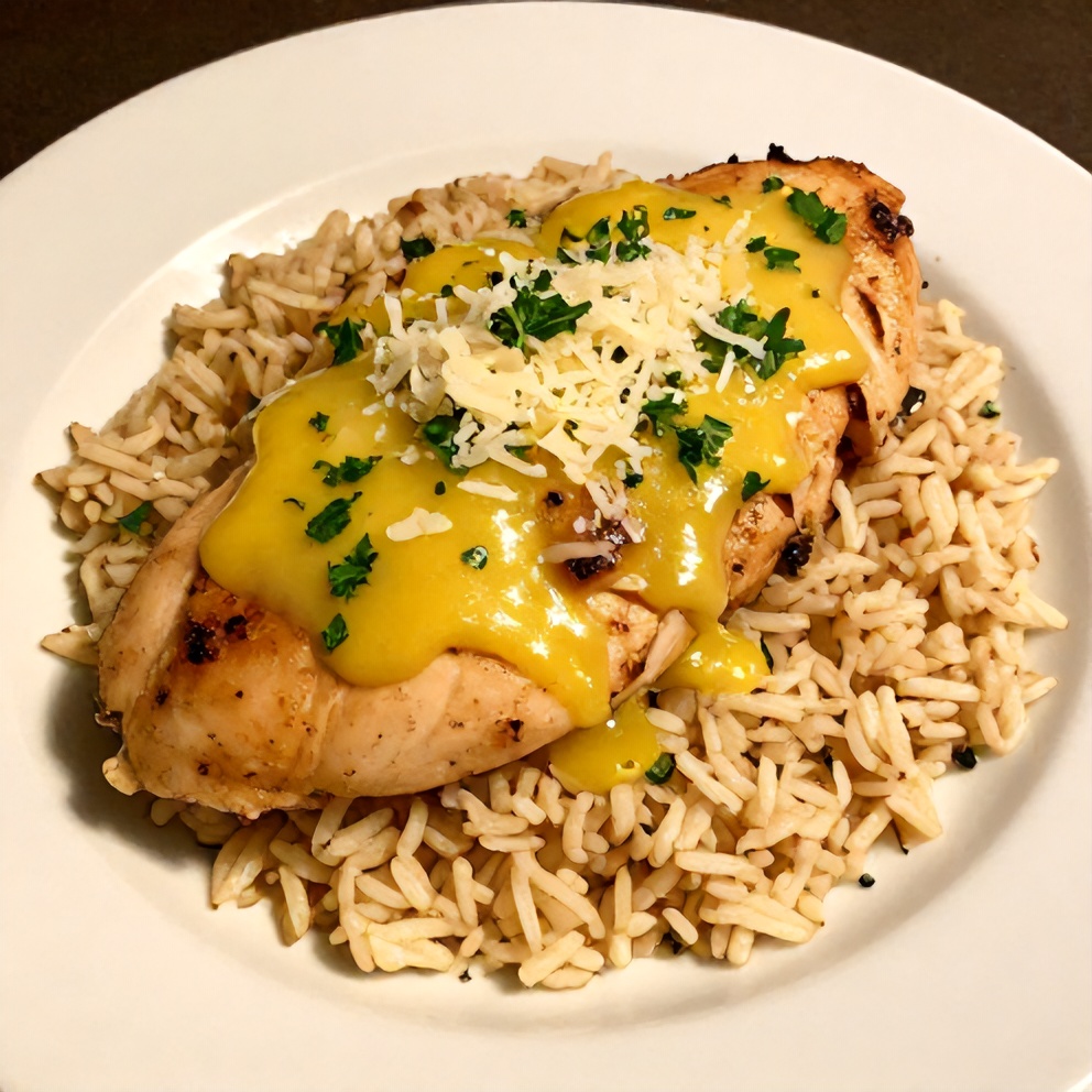 One-Pan Lemon Chicken and Rice Dinner on a Plate