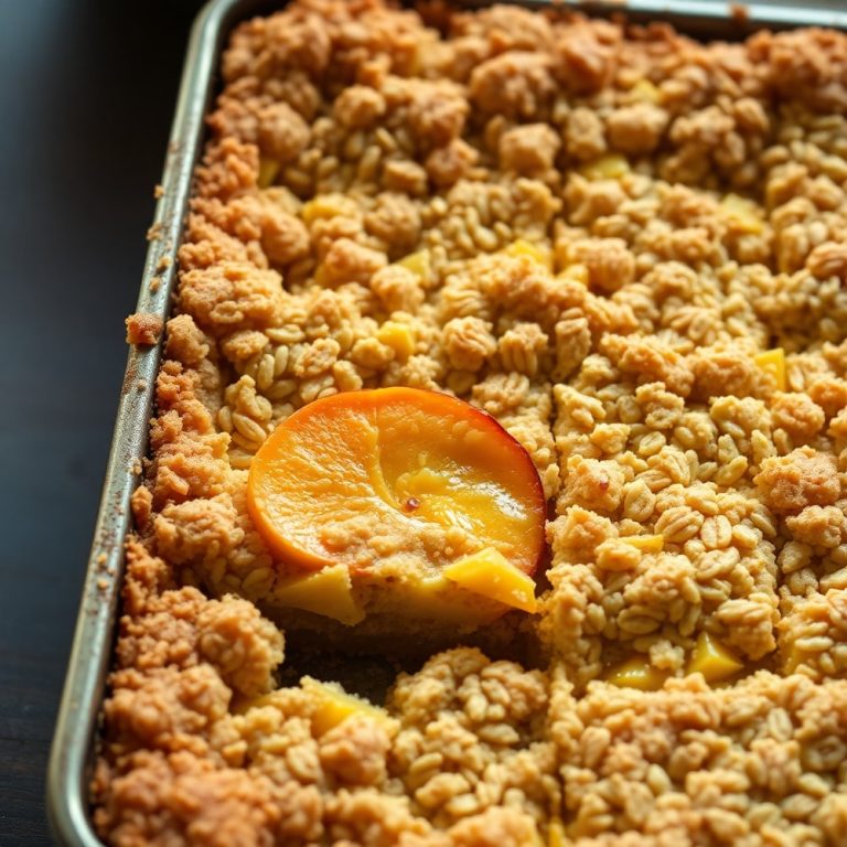 peaches and cream crumble bars