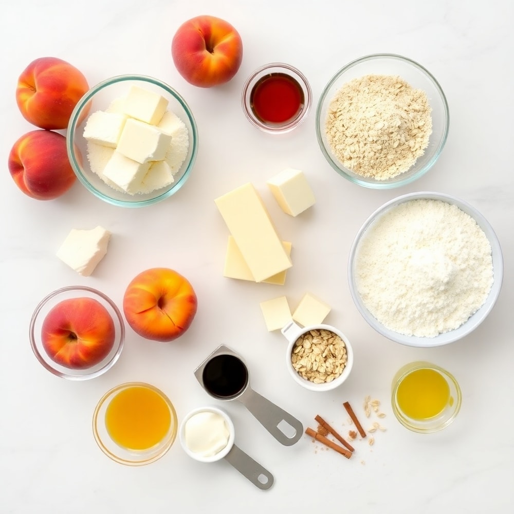 Peaches and Cream Crumble Bars Ingredients
