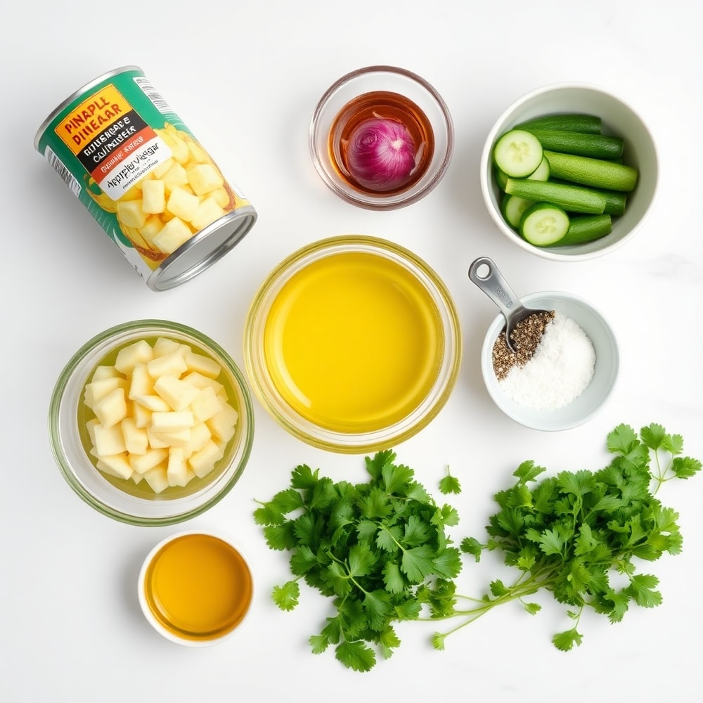Raw Ingredients for Pineapple Cucumber Salad